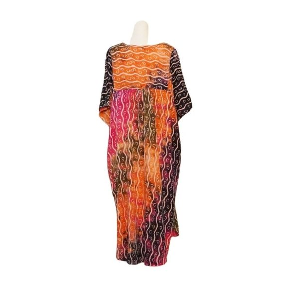 Tie Dye Dress, Maxi Dress, House Dress, Kaftan Dress, Hippie Dress, Boho Caftan - Picture 3 of 8